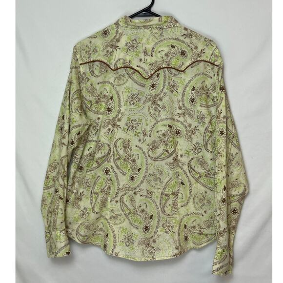 Wrangler 20X Women’s 2XL Brown Floral Pearl Snap Shirt Ultra Fit Long Sleeve - Picture 2 of 8